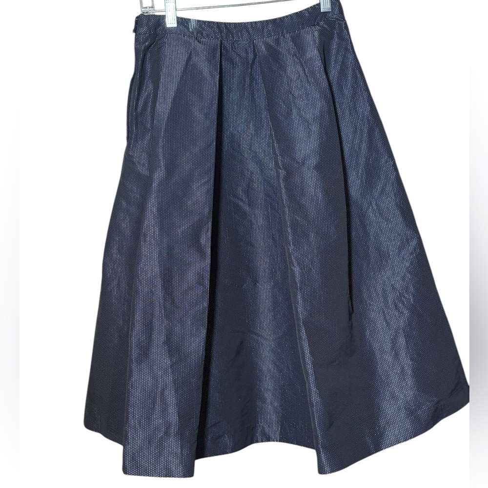 Pink Tartan Pleated Skirt Navy Tiny Dots Size 0 26in Waist